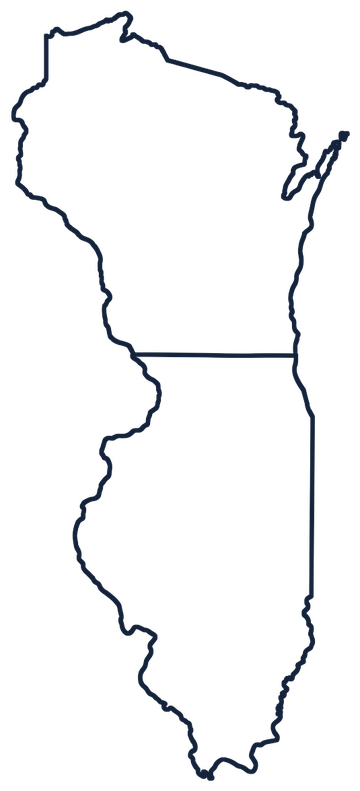 Outline of Wisconsin above Illinois